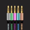 Car Aux Cord 1m Nylon Jack Audio Cable 3.5 mm to 3.5mm Aux Cable Male to Male Cloth Audio Aux Cable Gold Plug for iphone speaker - Image 2
