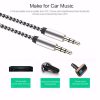 Car Aux Cord 1m Nylon Jack Audio Cable 3.5 mm to 3.5mm Aux Cable Male to Male Cloth Audio Aux Cable Gold Plug for iphone speaker - Image 3