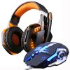 Gaming Headset Casque Headphones Deep Bass Stereo Earphones with Microphone +Gaming Mouse Mice 3200 DPI combination LED Lights - Image 2