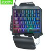 Gaming Keyboard 35 Keys with LED Backlight keyboard Wired USB One-handed Membrane Keyboard for Laptop computer game