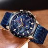 2019 New LIGE Blue Casual Mesh Belt Fashion Quartz Gold Watch Mens Watches Top Brand Luxury Waterproof Clock Relogio Masculino - Image 3