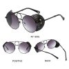 SIMPRECT 2019 Round Steampunk Sunglasses Women Men Fashion Gothic Punk Black Leather Sun Glasses Retro Vintage Brand Sunglass - Image 5