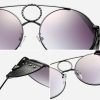 SIMPRECT 2019 Round Steampunk Sunglasses Women Men Fashion Gothic Punk Black Leather Sun Glasses Retro Vintage Brand Sunglass - Image 6