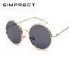 SIMPRECT 2019 Sunglasses Women Retro Round Gradient Metal Sun Glasses Fashion Brand Designer Vintage Lunette De Soleil Femme