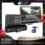 E-ACE Car DVR 3 Cameras Lens 4.0 Inch Dash Camera Dual Lens With Rear view Camera Video Recorder Auto Registration DVRs Dash Cam