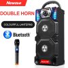 Newmine A1 Portable DJ Player Wireless Bluetooth Outdoor High-power Party LED Light Audio Subwoofer Speakers Support Computer