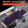 K680 Wireless Charging Keyboard Mouse Set 2.4GHz Wireless Waterproof Gaming Keyboard with Mouse mixed light