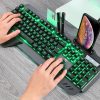 Waterproof Mechanical Rainbow Backlit Multi Shortcuts Gaming Keyboard 3200 DPI Optical Mice Mouse Pad Set with Pen Phone Holder - Image 3