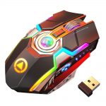 Wireless Gaming Mouse Rechargeable Gaming Mouse Silent Ergonomic 7 Keys RGB Backlit 1600 DPI mouse for Laptop Computer Pro Gamer
